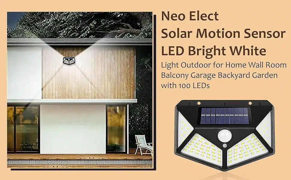 Neo Elect Solar Motion Sensor LED Bright White