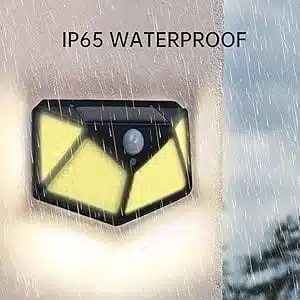  Neo Elect Solar Motion Sensor LED Bright White Light Outdoor for Home Wall Room Balcony Garage Backyard Garden with 100 LEDs - IP65 Waterproof