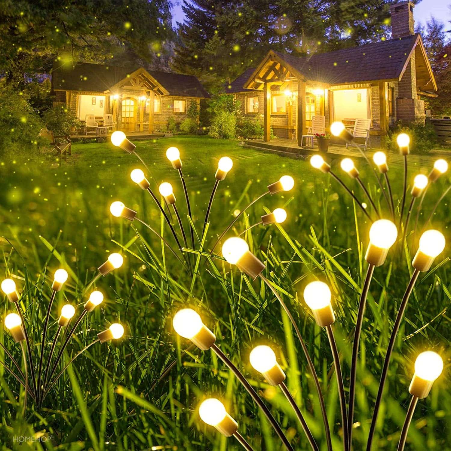 Neo Elect Firefly Outdoor Solar Decoration Waterproof Light for Garden Balcony (Pack of 2)