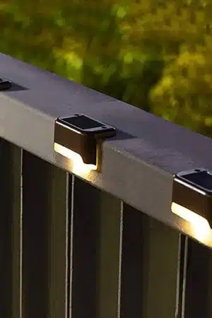Neo Elect Solar Fence Outdoor LED Light for Steps Stairs Fence Railing (Pack of 4)