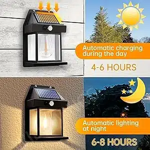 Neo Elect Solar Wall Lamp Single Bulb - charges in the day and glows in the night