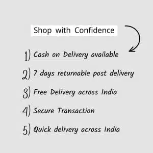 Shop with Confidence @ Neo Elect - 1. Cash on Delivery Available 2. 7 days returnable post delivery 3. Free Delivery across India 4. Secure Transaction 5. Quick delivery across India