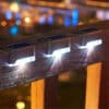Neo Elect Solar Fence Outdoor LED Light for Steps Stairs Fence Railing (Pack of 4, Cool White)