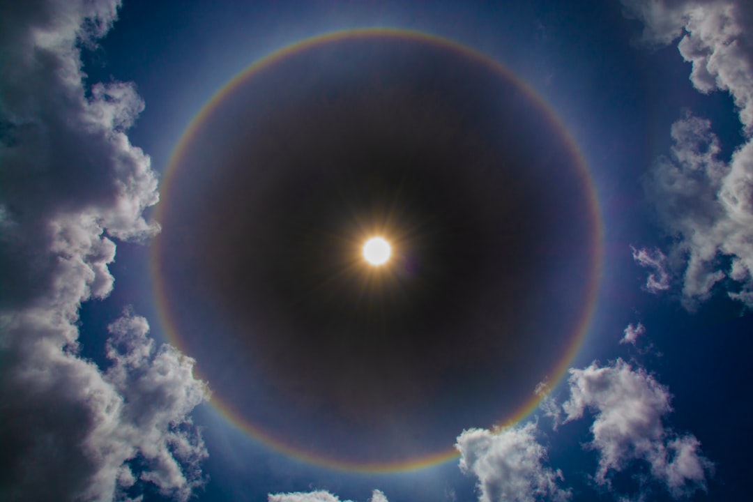 sun ray on blue sky