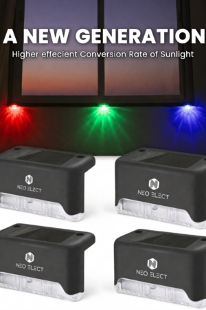 NeoElect Solar Fence Light (Pack of 4, RGB)