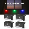Neo Elect Solar Fence Outdoor LED Light for Steps Stairs Fence Railing (Pack of 4, RGB)