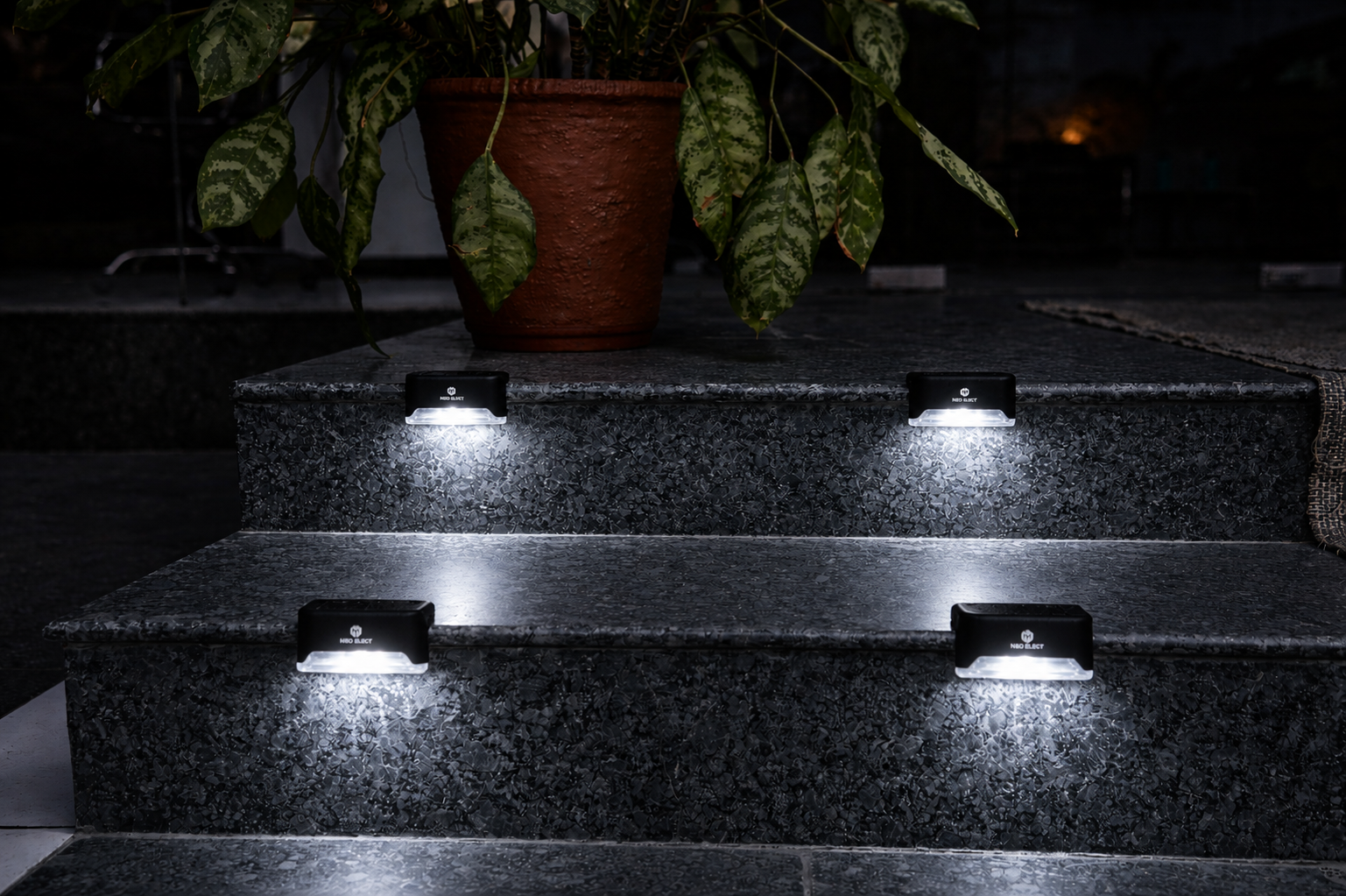 Neo Elect Solar Fence Outdoor LED Light for Steps Stairs Fence Railing (Cool White, Use on Staircase) - Neo Elect Neo Elect Solar Fence Outdoor LED Light for Steps Stairs Fence Railing (Cool White, Use on Staircase)