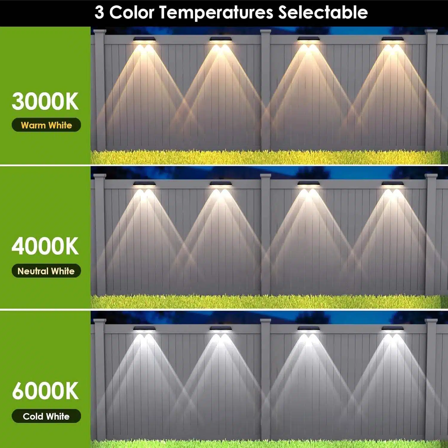 NeoElect Double LED Fence Light - 3 Color Modes - Neo Elect NeoElect Double LED Fence Light - 3 Color Modes