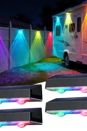 NeoElect Solar Double LED Fence Light - 7 Color - Neo Elect NeoElect Solar Double LED Fence Light - 7 Color