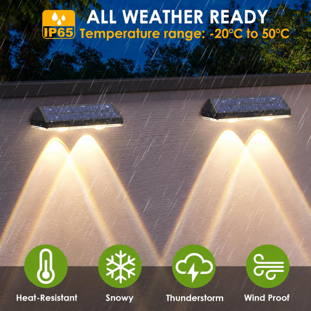 NeoElect Solar Double LED Fence Light - All Weather Proof - Neo Elect NeoElect Solar Double LED Fence Light - All Weather Proof